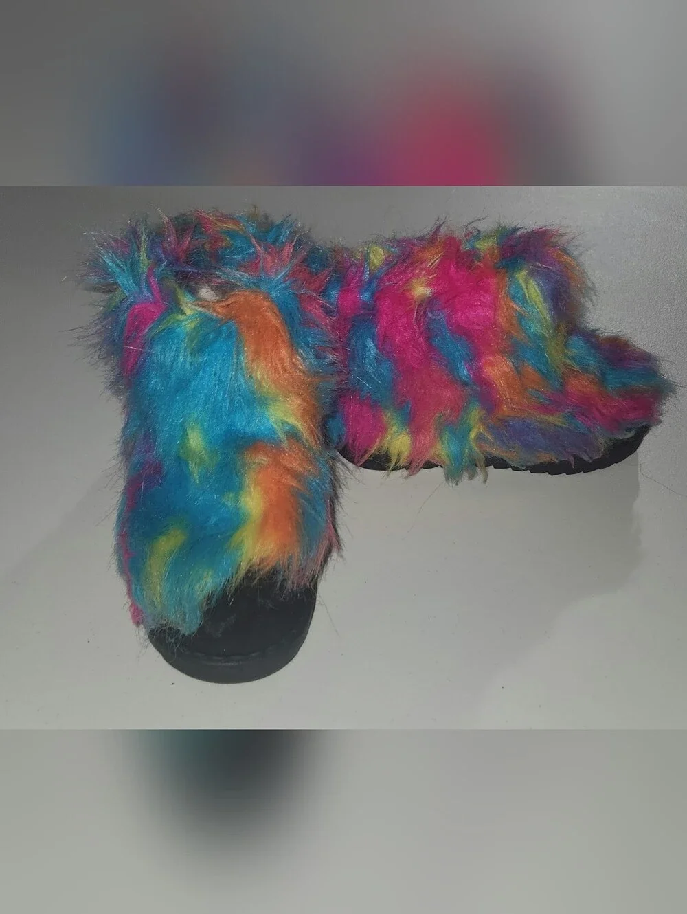 Toddler Girls Multicolor Faux Fur Booties Size 13 Toddler